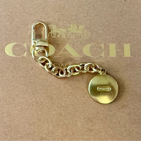 Coach Est. 1941 Gold Coin Disc Keychain Fob Bag Charm - Picture 4 of 5